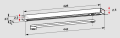 Rysunek techniczny - szyna ślizgowa G-N standard do samozamykaczy dormakaba kolor srebrny