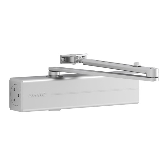 Samozamykacz DC300 EN 3-6 z ramieniem, Assa Abloy, kolor srebrny