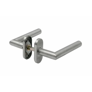 Klamko-klamka ASSA ABLOY AHW600 L90 na owalnych rozetach, stal nierdzewna