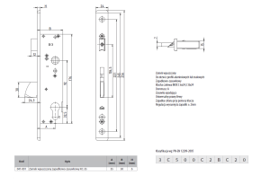 Zamek zapadkowo-zasuwkowy Aluprof KC-35 U24 K80009266