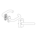 Rysunek techniczny klamko-klamki AHW600 Assa Abloy