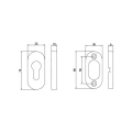 Rysunek techniczny rozet na wkładkę AHW660PZ Assa Abloy_web.webp