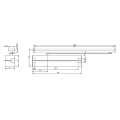 Rysunek techniczny samozamykacza DC340 bez ramienia EN 2-6, (EN 1-4) Assa Abloy