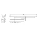 Rysunek techniczny samozamykacza szynowego DC500 EN 1-4 bez szyny Assa Abloy